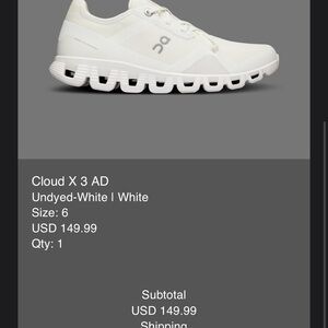 On Cloud X 3 AD White Sneakers